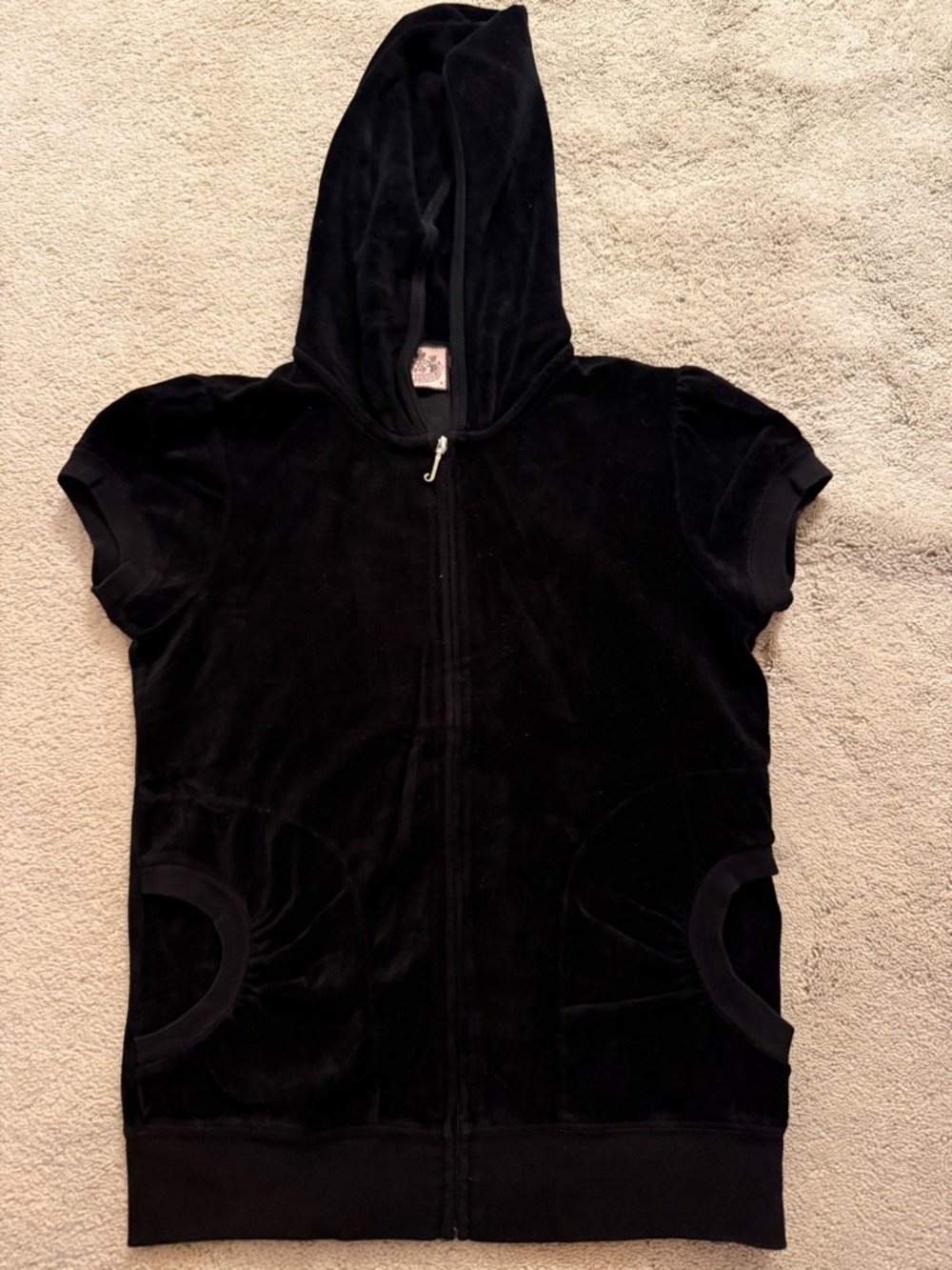 Juicy Couture Short-Sleeve Velour Zip Up